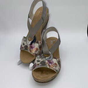 Rieker Antistress Fanni Sandals Sz 39 (8 US) Multi/Cement Mosaic Floral
